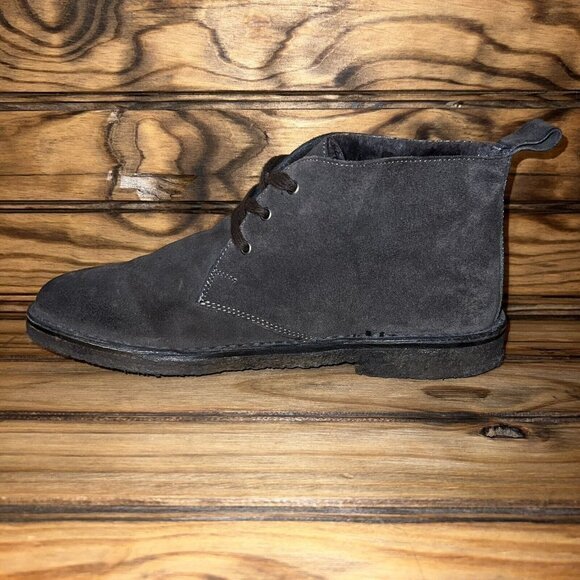 Vince Grey Suede Chukka Boots Womens Size 8.5 Leather Ankle Lined Made in Italy - Picture 6 of 9